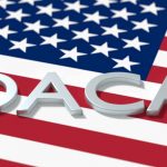 DACA letters on flag DACA letters on flag
